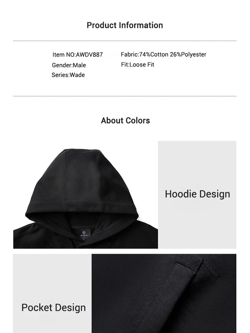 Li-Ning Men's Wade Hoodie WARM AT Winter Fleece Loose Fit 74%Cotton 26%Polyester Leisure Hooded LiNing Sweatshirt Tops AWDV887