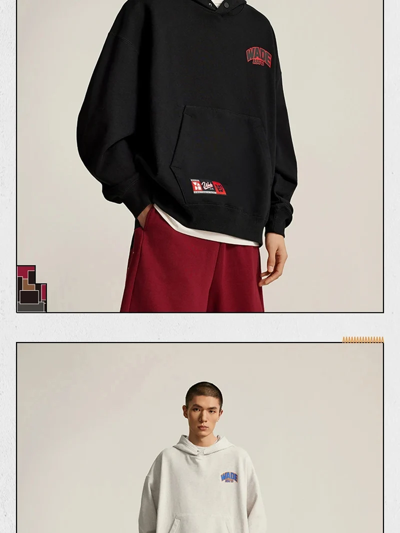 Li-Ning Men's Wade Hoodie WARM AT Winter Fleece Loose Fit 74%Cotton 26%Polyester Leisure Hooded LiNing Sweatshirt Tops AWDV887