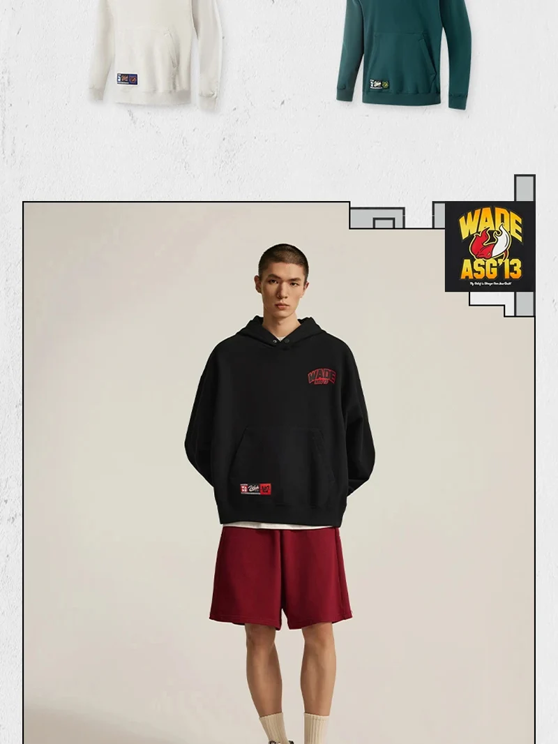 Li-Ning Men's Wade Hoodie WARM AT Winter Fleece Loose Fit 74%Cotton 26%Polyester Leisure Hooded LiNing Sweatshirt Tops AWDV887