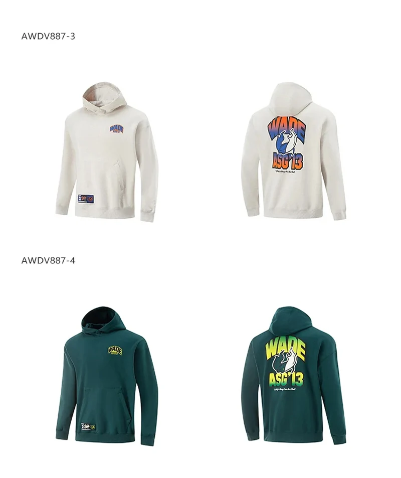 Li-Ning Men's Wade Hoodie WARM AT Winter Fleece Loose Fit 74%Cotton 26%Polyester Leisure Hooded LiNing Sweatshirt Tops AWDV887