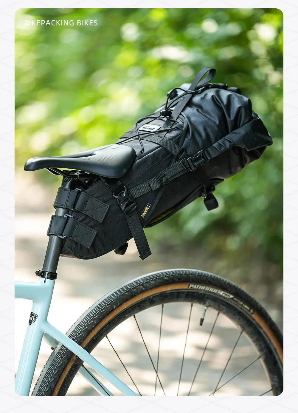 Rhinowalk Bike Saddle Bag Stable Not Shaking 14L Big Capacity Removable Dry Bag Waterproof For Mtb Road Gravel Bike Bikepacking