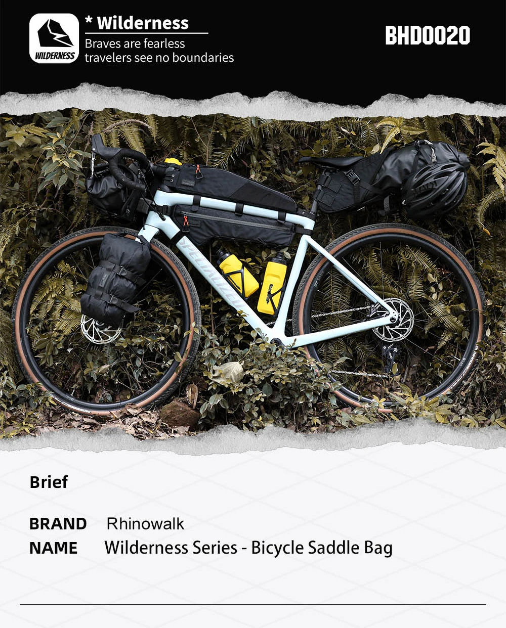 Rhinowalk Bike Saddle Bag Stable Not Shaking 14L Big Capacity Removable Dry Bag Waterproof For Mtb Road Gravel Bike Bikepacking