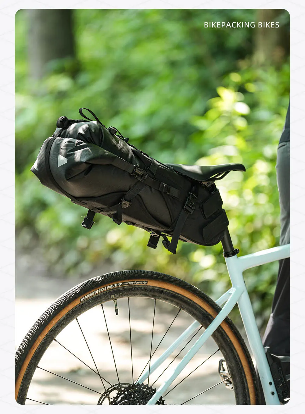 Rhinowalk Bike Saddle Bag Stable Not Shaking 14L Big Capacity Removable Dry Bag Waterproof For Mtb Road Gravel Bike Bikepacking