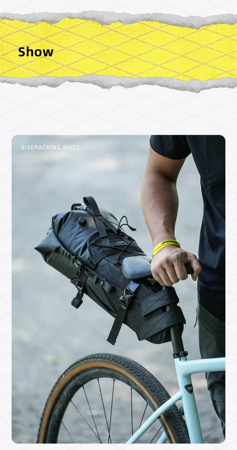 Rhinowalk Bike Saddle Bag Stable Not Shaking 14L Big Capacity Removable Dry Bag Waterproof For Mtb Road Gravel Bike Bikepacking