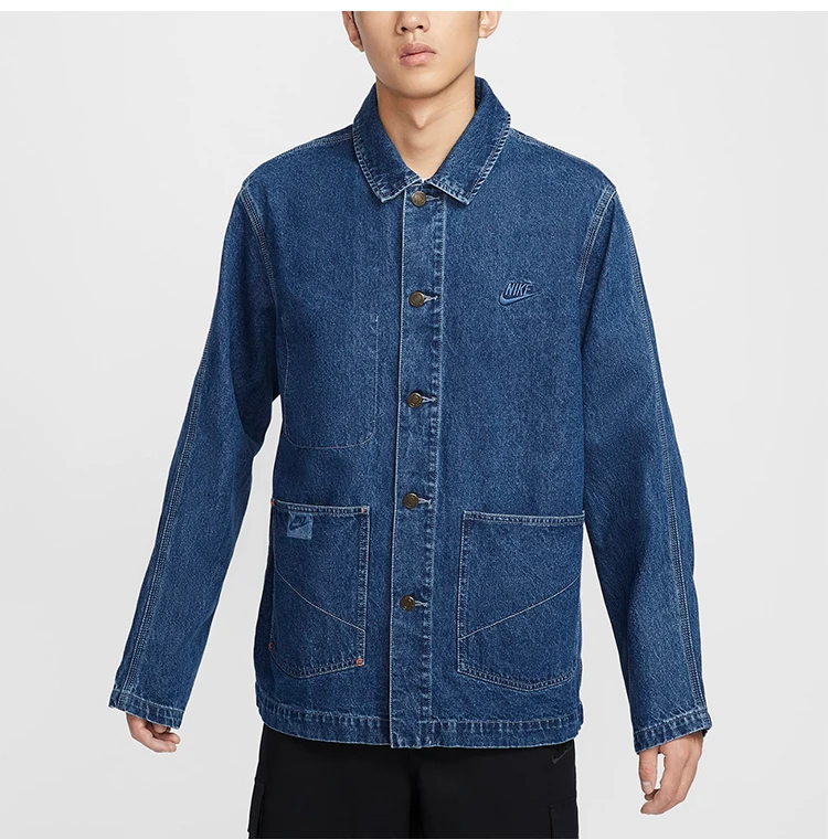 Nike Official Authentic 2024 New Men's Retro Fashion Casual Denim Jacket HQ1469-441