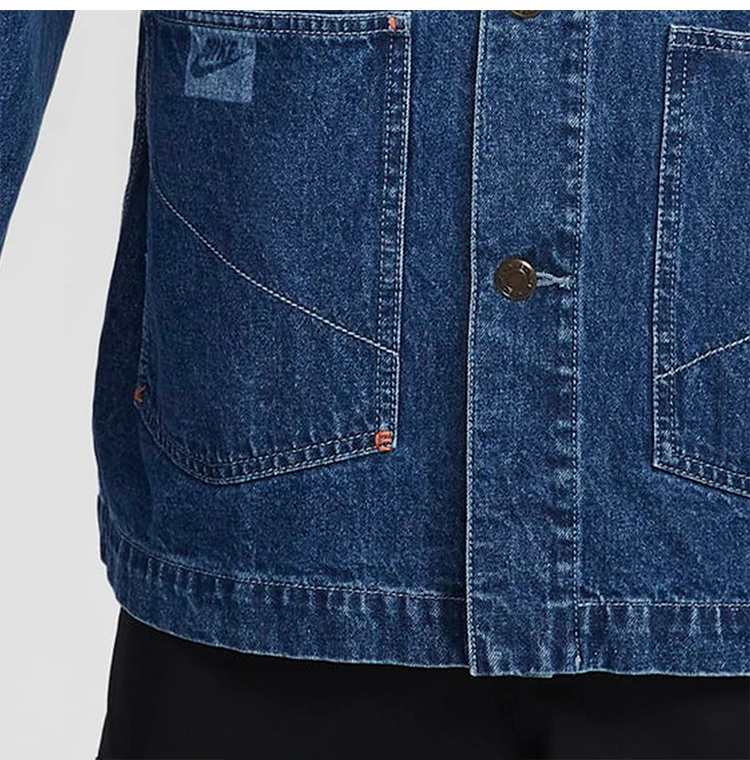 Nike Official Authentic 2024 New Men's Retro Fashion Casual Denim Jacket HQ1469-441
