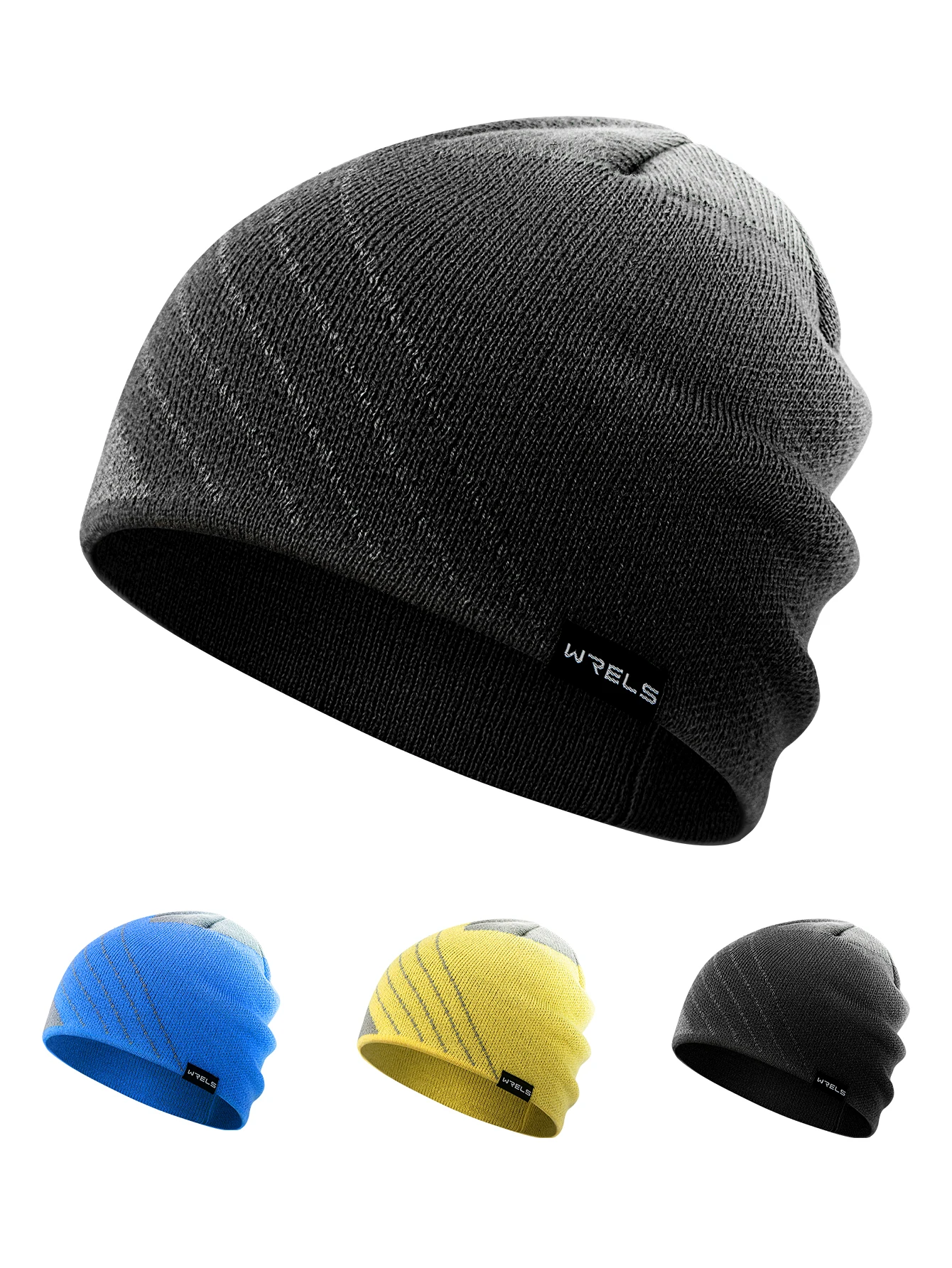 WRELS Outdoor Sports Hat Winter Cycling Fleece Hats Men Winter Warm Head Hat Windproof Skiing Cycling Camping Bicycle Cap Men Ha