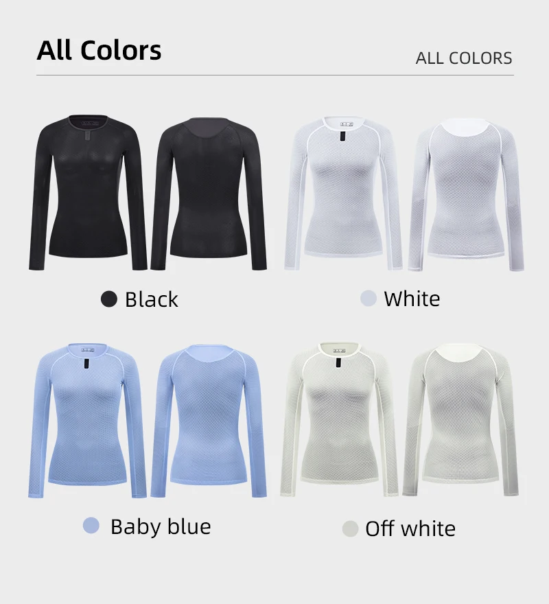 YKYWBIKE Women's Cycling Base Layers Long Sleeve Quick Dry Breathable Full Base Layer Bicycle Undershirt Road Bike Clothing