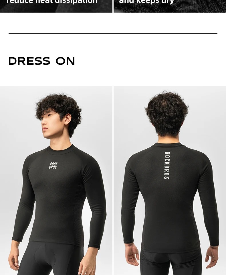 ROCKBROS Winter Cycling Underwear Warm Breathable Moisture Wicking First Layer Bicycle Clothing for Men Cycling Base Layer Sport