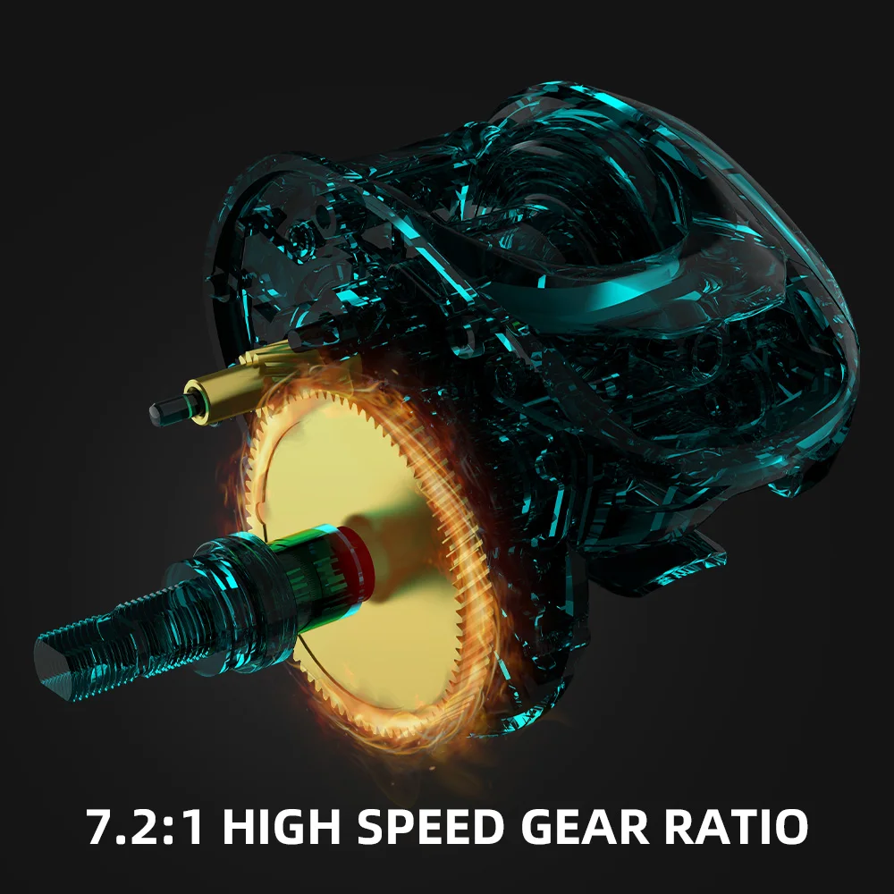 KastKing Royale MegaTron Long Cast Baitcasting Reel 7.2:1Gear Ratio Reel Freshwater Aluminum Spool 8 KG Drag Fishing Coil