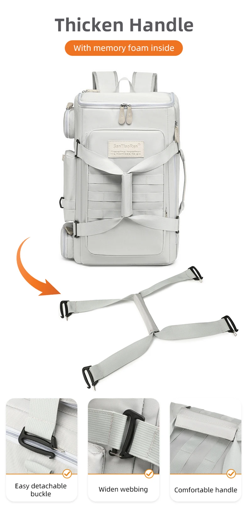 Large Capacity Fitness Bag, Travel Backpack, Dry Wet Separation Shoulder Bag, Outdoor Sports, Fishing, yoga Training Bag
