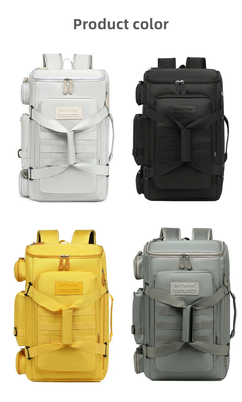 Large Capacity Fitness Bag, Travel Backpack, Dry Wet Separation Shoulder Bag, Outdoor Sports, Fishing, yoga Training Bag