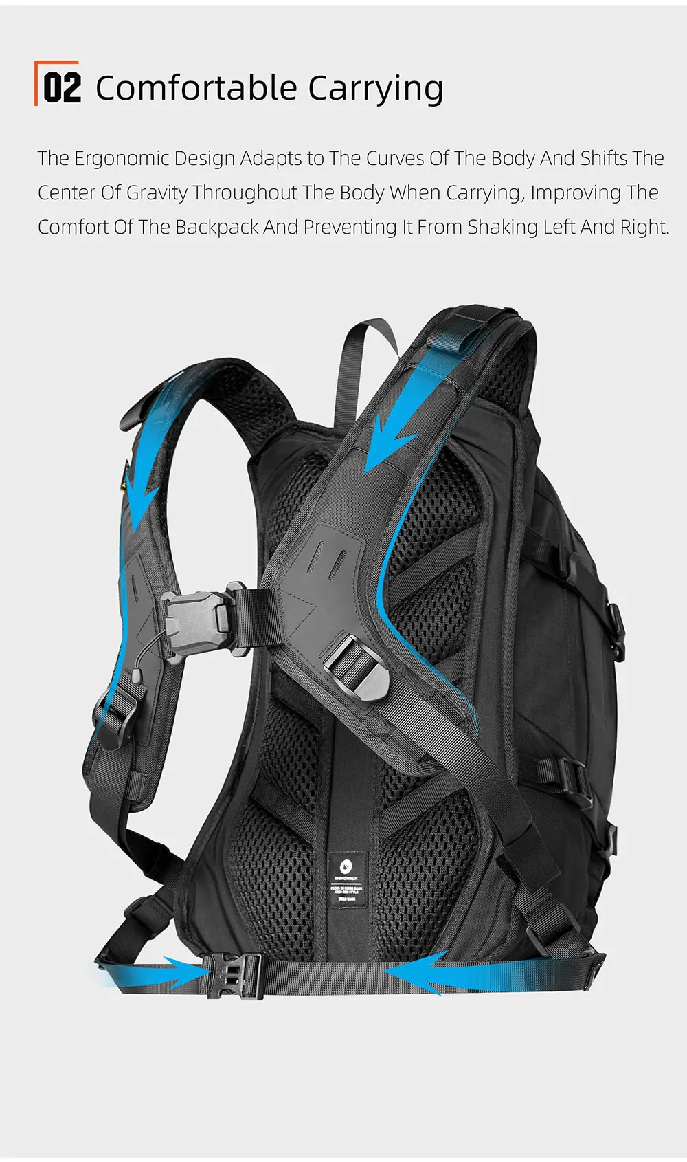 Rhinowalk Motorcycle Storage Backpack Waterproof 23L Motorbike Helmet Bag Riding Travel Luggage Bag with Magnetic Closure