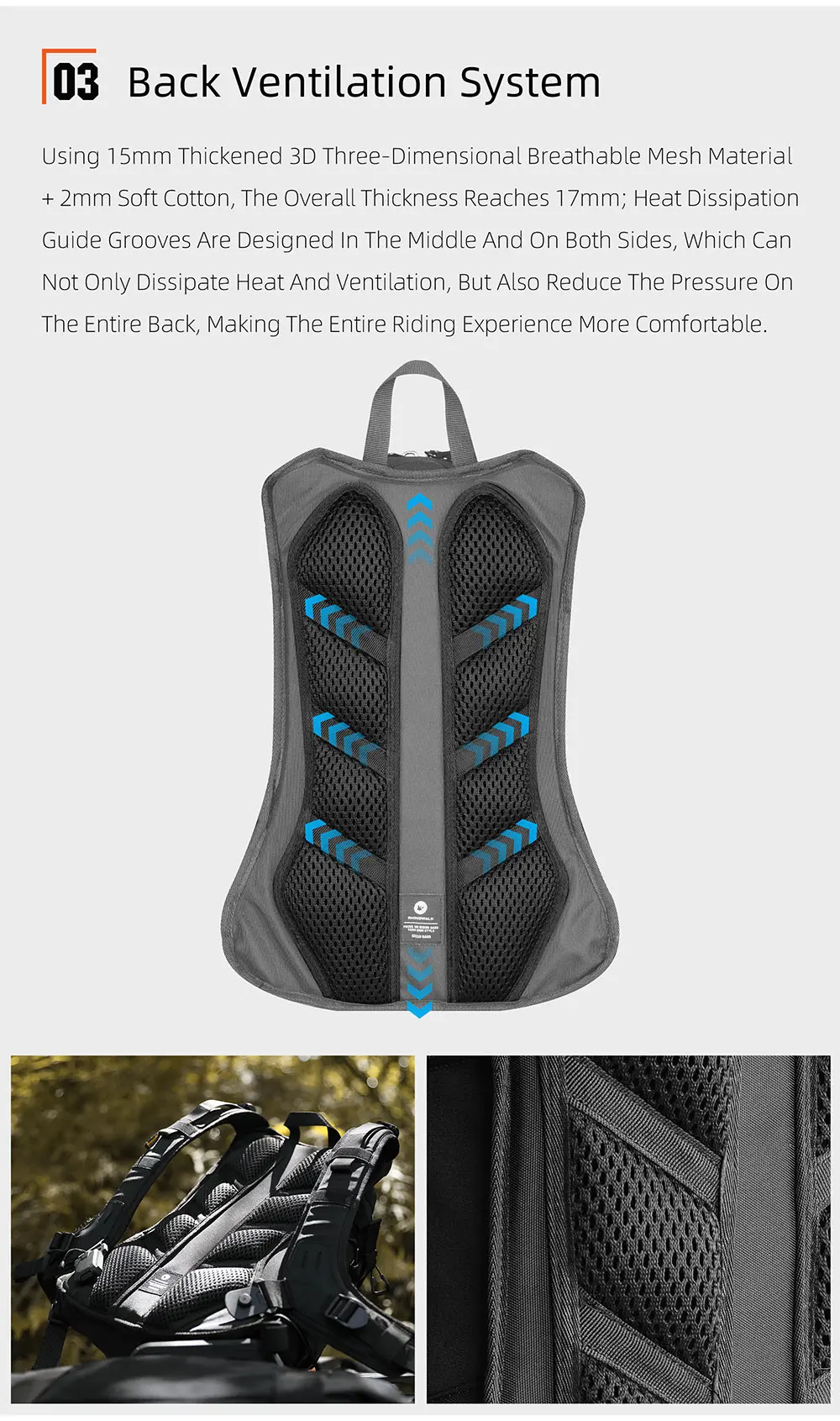 Rhinowalk Motorcycle Storage Backpack Waterproof 23L Motorbike Helmet Bag Riding Travel Luggage Bag with Magnetic Closure