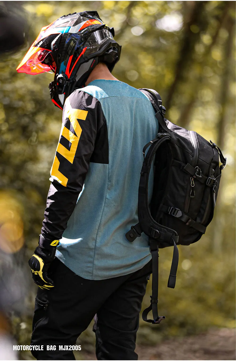 Rhinowalk Motorcycle Storage Backpack Waterproof 23L Motorbike Helmet Bag Riding Travel Luggage Bag with Magnetic Closure