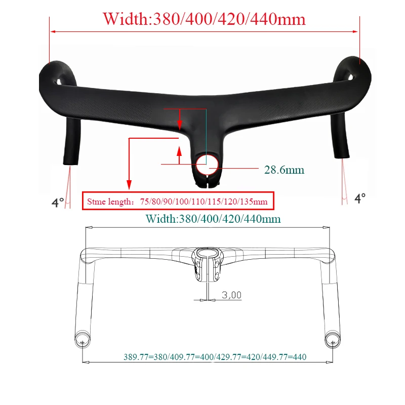Per SL7 SL8 Instradamento Interno Manubrio Per Bicicletta Da Strada T1000 Carbonio Integrato Cockpit Di2 Manubrio In Carboni