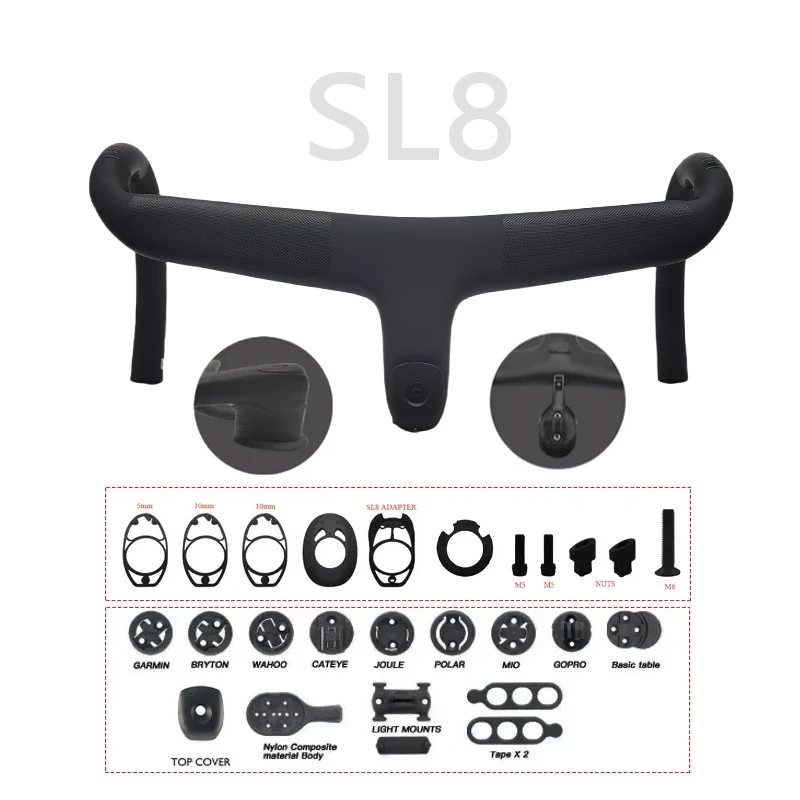 Per SL7 SL8 Instradamento Interno Manubrio Per Bicicletta Da Strada T1000 Carbonio Integrato Cockpit Di2 Manubrio In Carboni