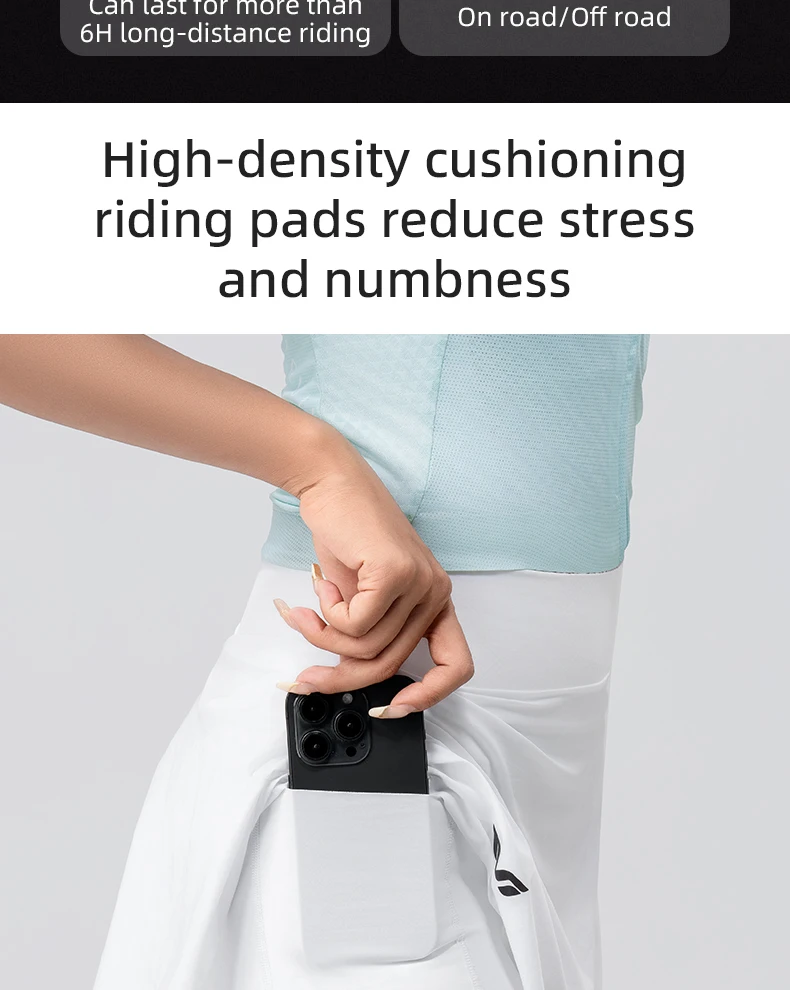 ROCKBROS TVI Women Cycling Skirt Bike Shorts Breathable Sports Pants Anti-Glare Short Pants Shockproof Sponge Pad Tennis Skirt