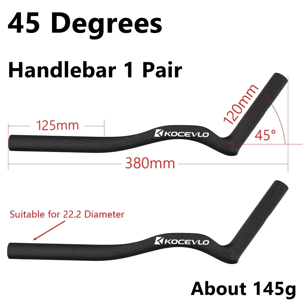 Carbon Fiber Bicycle Rest TT Handlebar Clip on Aero Bars Handlebar Extension Triathlon Time Trial Cycling Parts 20-54.5 degree