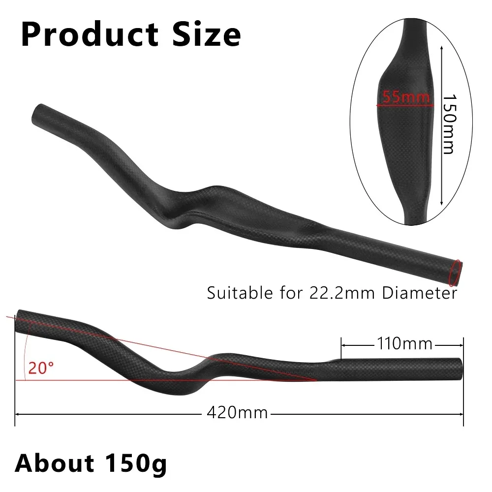 Carbon Fiber Bicycle Rest TT Handlebar Clip on Aero Bars Handlebar Extension Triathlon Time Trial Cycling Parts 20-54.5 degree