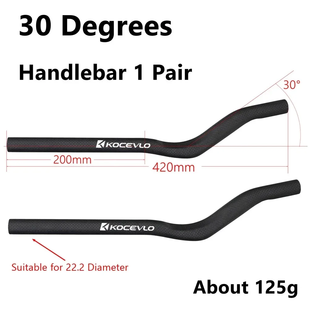 Carbon Fiber Bicycle Rest TT Handlebar Clip on Aero Bars Handlebar Extension Triathlon Time Trial Cycling Parts 20-54.5 degree