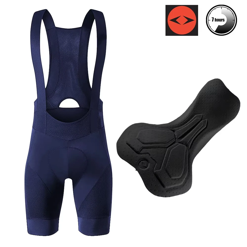 YKYWBIKE Men's Cycling Bib Shorts Italy Interface Padding 7 Hours Riding Bicycle Bib Pants Pro Summer Road Bike Bibs
