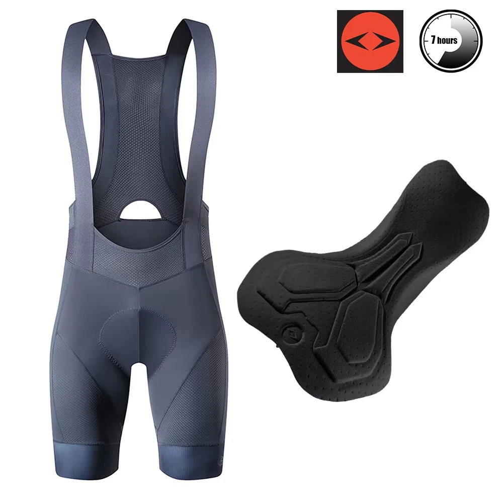 YKYWBIKE Men's Cycling Bib Shorts Italy Interface Padding 7 Hours Riding Bicycle Bib Pants Pro Summer Road Bike Bibs