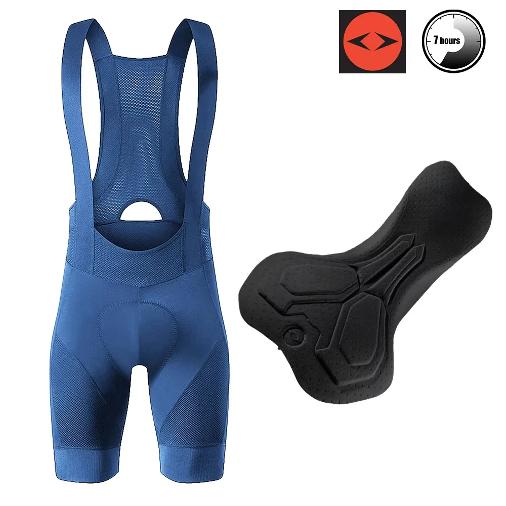 YKYWBIKE Men's Cycling Bib Shorts Italy Interface Padding 7 Hours Riding Bicycle Bib Pants Pro Summer Road Bike Bibs