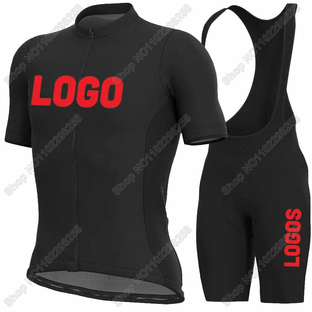 2025 Custom DIY Cycling Jersey Set Black Factory Cycling Clothing Road Bike Shirts Suit Bicycle Bib Shorts MTB Wear Ropa