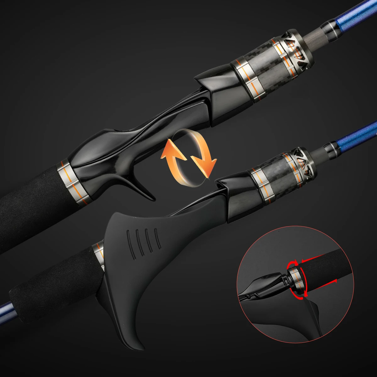 1.75m octopus fishing rod Baitcasting Fishing rod Titanium Tip Boat Fishing rod with Comfortable handle 1.7m Sprial guides