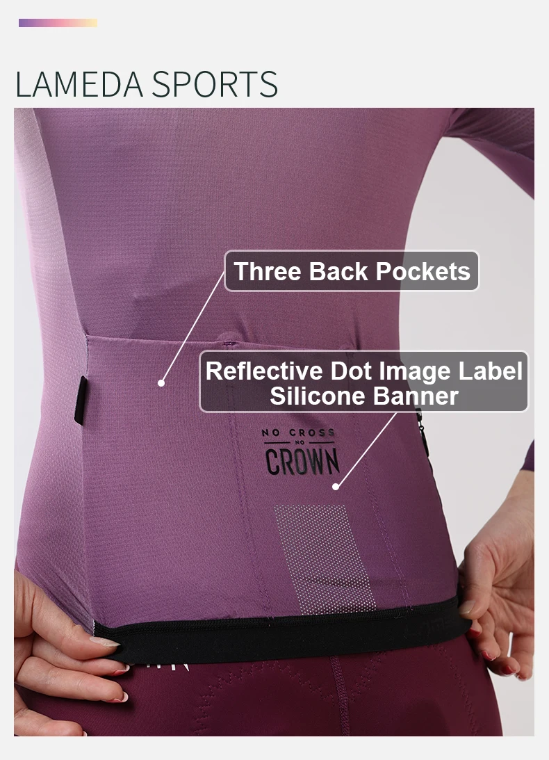 Lameda Women's Bicycle Cycling Jersey Long Sleeve Slim Fit Bicycle Cycling Jersey Professional Team High Quality Cycling Jersey