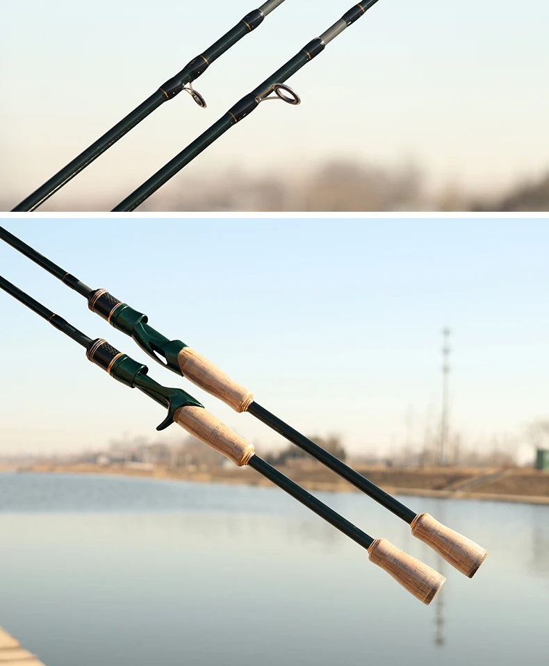 Baitcasting Spinning Travel Carbon 6Section Fishing Rods Line Weight 4-10LBS Power Ultralight Lure Trout Mini Pole 2.1M/2.4M