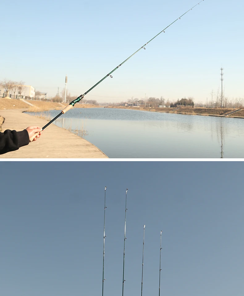 Baitcasting Spinning Travel Carbon 6Section Fishing Rods Line Weight 4-10LBS Power Ultralight Lure Trout Mini Pole 2.1M/2.4M
