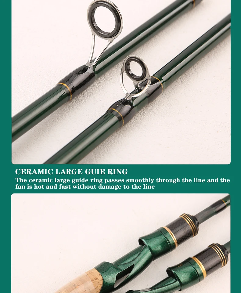 Baitcasting Spinning Travel Carbon 6Section Fishing Rods Line Weight 4-10LBS Power Ultralight Lure Trout Mini Pole 2.1M/2.4M