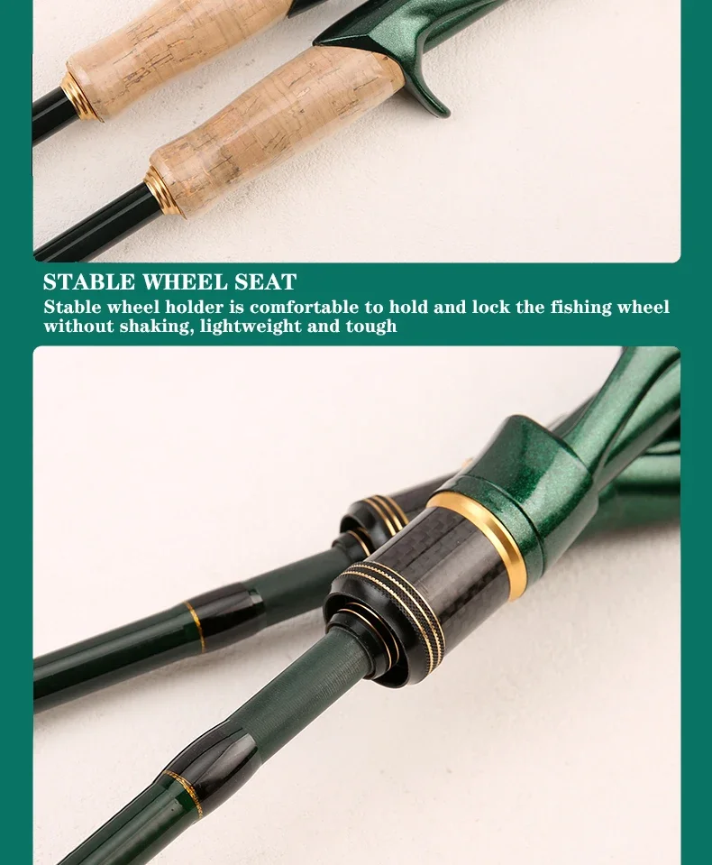 Baitcasting Spinning Travel Carbon 6Section Fishing Rods Line Weight 4-10LBS Power Ultralight Lure Trout Mini Pole 2.1M/2.4M