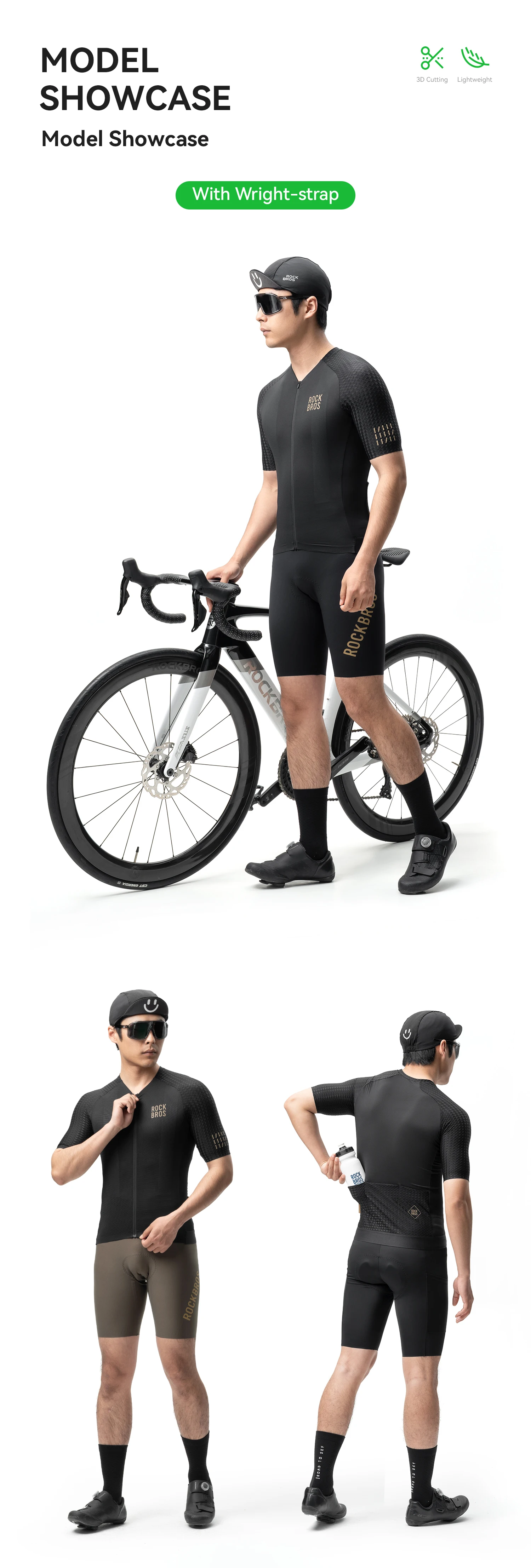 ROCKBROS Summer Cycling Jersey Short Sleeve Shirt Lightweight Reflective High Elastic Breathable Jersey Men MTB Cycling Clothing