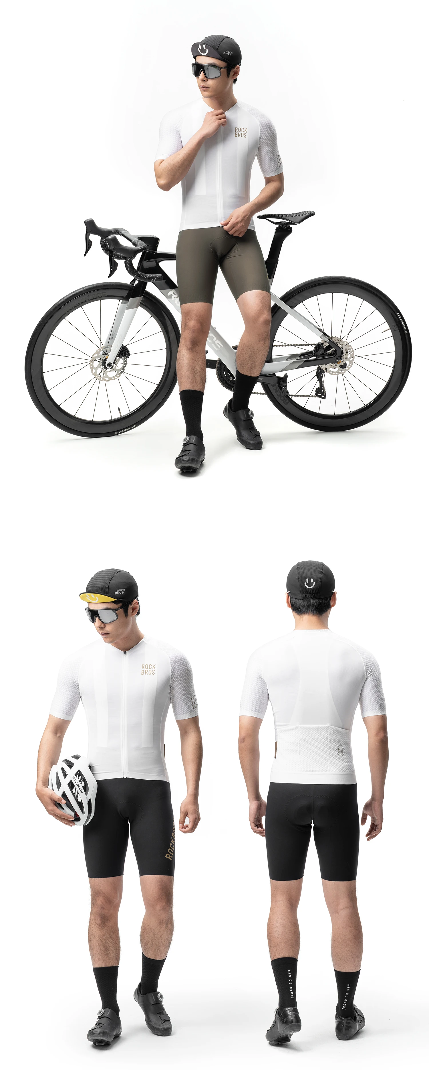ROCKBROS Summer Cycling Jersey Short Sleeve Shirt Lightweight Reflective High Elastic Breathable Jersey Men MTB Cycling Clothing