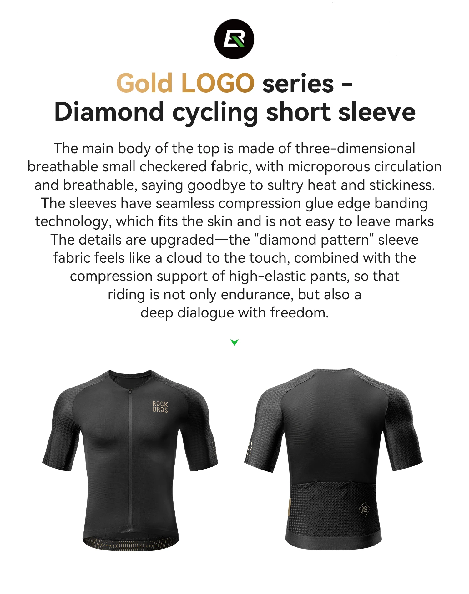 ROCKBROS Summer Cycling Jersey Short Sleeve Shirt Lightweight Reflective High Elastic Breathable Jersey Men MTB Cycling Clothing