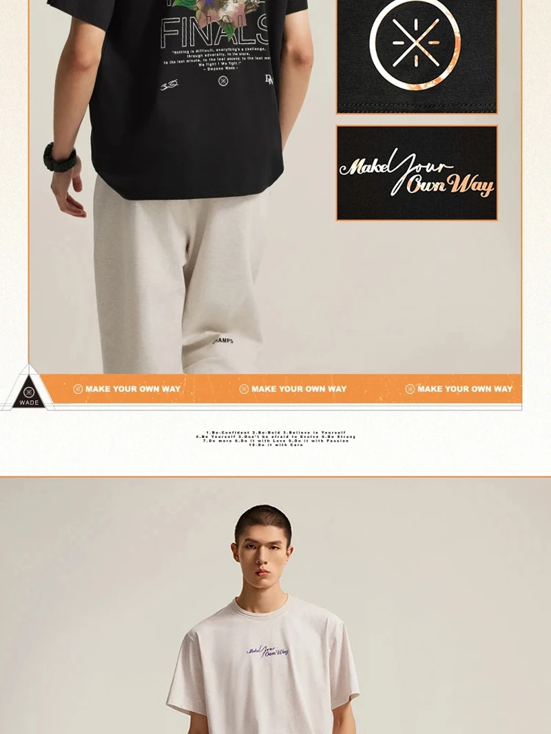 Li-Ning Men's Wade T-shirt 64%Cotton 36%Polyester Loose Breathable LiNing Sports Casual Short Sleeve Culture Tee Tops AHSV011