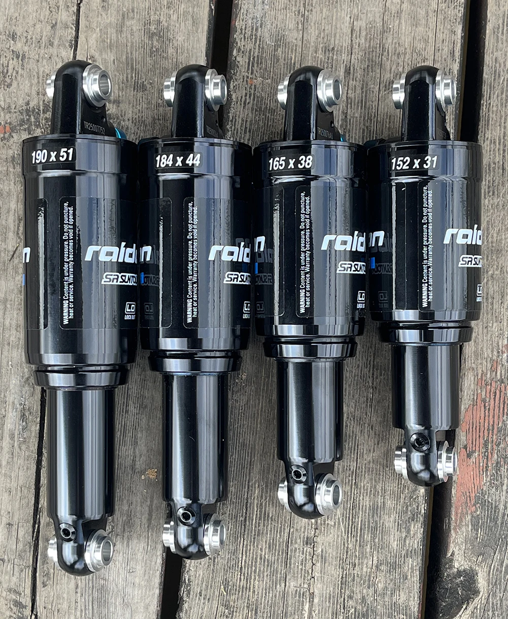 25 New SR SUNTOUR Mtb Bike Air Shock Absorber 152/165/184/190mm Lockable Shock Absorber Aluminum Bicycle XC Air Shock Absorber
