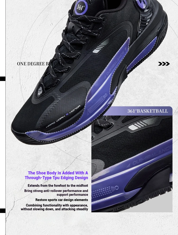 361 Degrees GOEY 2.0 Youth Men's Sports Basketball Wear-Resistant Non-slip Shock-absorbing Lightweight Sneakers Male 672511117
