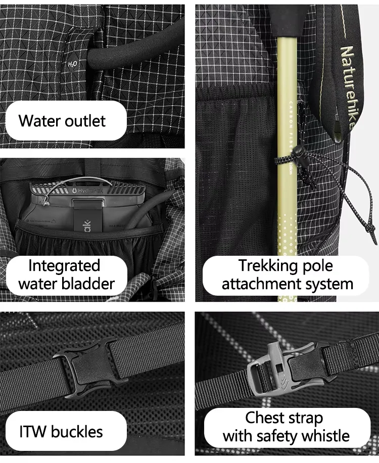 Naturehike Hiking Backpack 60+5L Large Capacity Rock Series 2.0 Outdoor Sports Bag Camping Climbing Travel Waterproof Bagpack