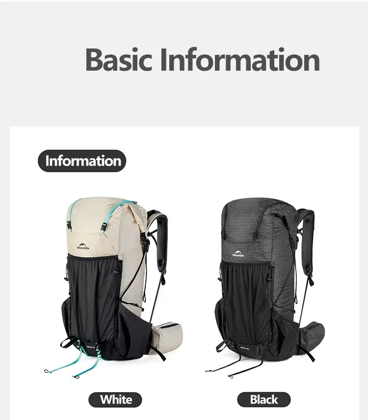 Naturehike Hiking Backpack 60+5L Large Capacity Rock Series 2.0 Outdoor Sports Bag Camping Climbing Travel Waterproof Bagpack