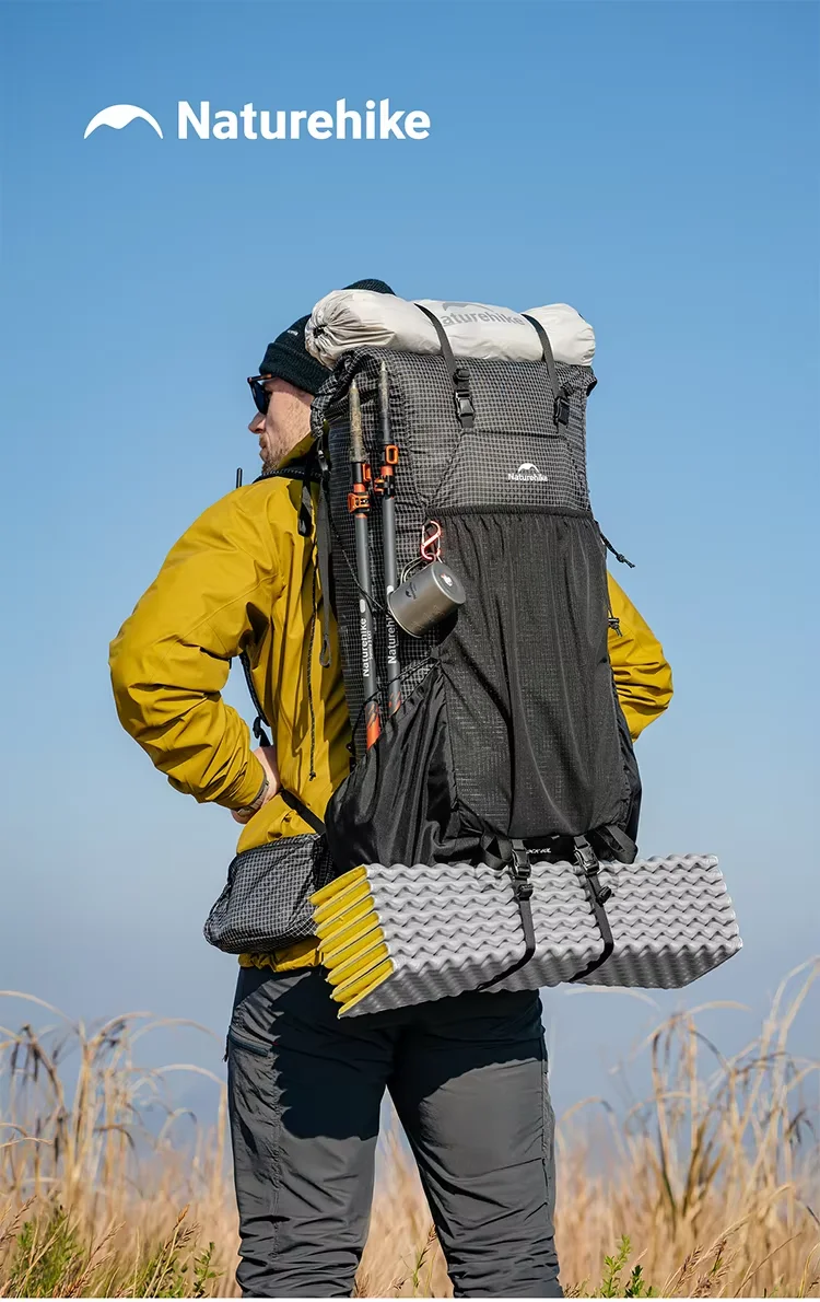 Naturehike Hiking Backpack 60+5L Large Capacity Rock Series 2.0 Outdoor Sports Bag Camping Climbing Travel Waterproof Bagpack