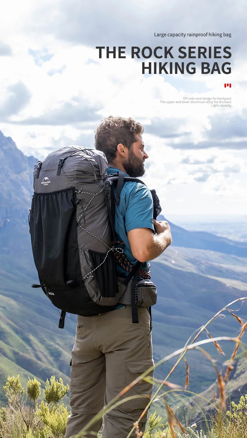 Naturehike Hiking Backpack 60+5L Large Capacity Rock Series 2.0 Outdoor Sports Bag Camping Climbing Travel Waterproof Bagpack