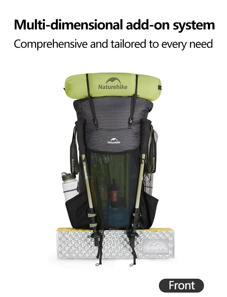 Naturehike Hiking Backpack 60+5L Large Capacity Rock Series 2.0 Outdoor Sports Bag Camping Climbing Travel Waterproof Bagpack