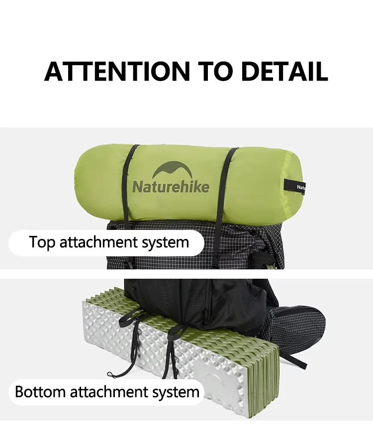 Naturehike Hiking Backpack 60+5L Large Capacity Rock Series 2.0 Outdoor Sports Bag Camping Climbing Travel Waterproof Bagpack
