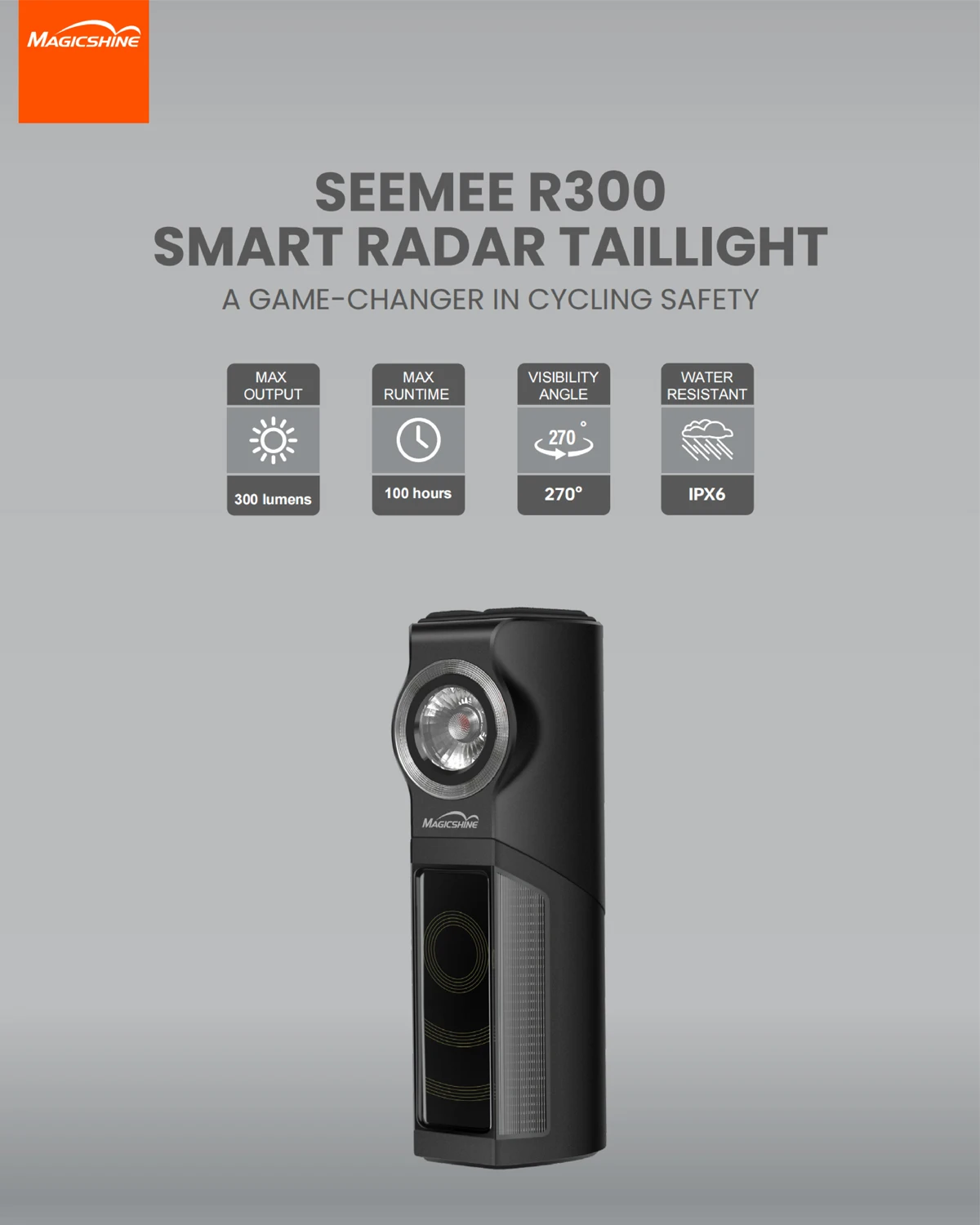 Magicshine SEEMEE R300 Bicycle Radar Tail Light Bike Smart Rear Light LED New Cycling Taillight