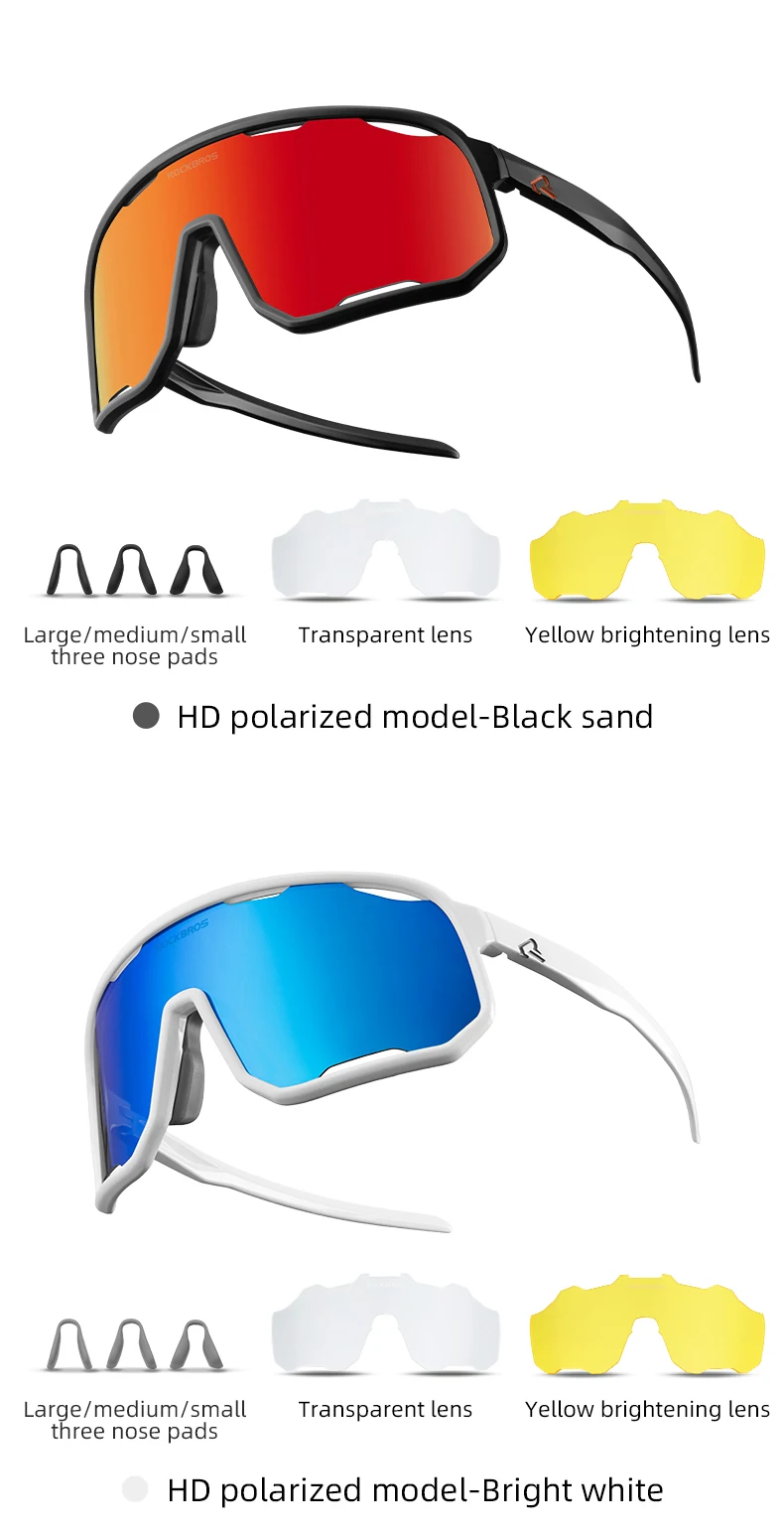 ROCKBROS Polarized Sunglasses Outdoor Cycling Glasses Running UV400 Protection Racing Bike Goggles Sports Eyewear