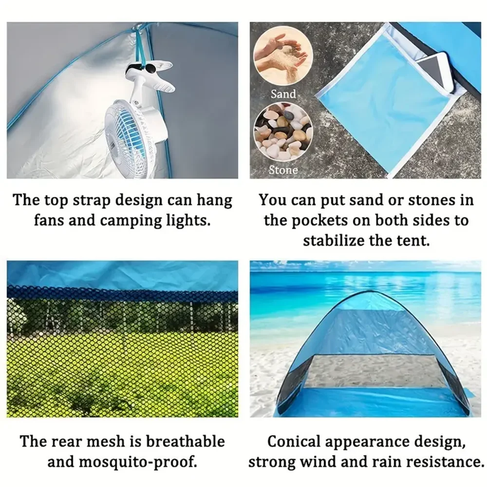 Quick Set Up.Pop Up Beach Tent Portable Sun Shade Shelter Outdoor Camping Fishing Canopy,Camping Accessories,Sturdy Construction